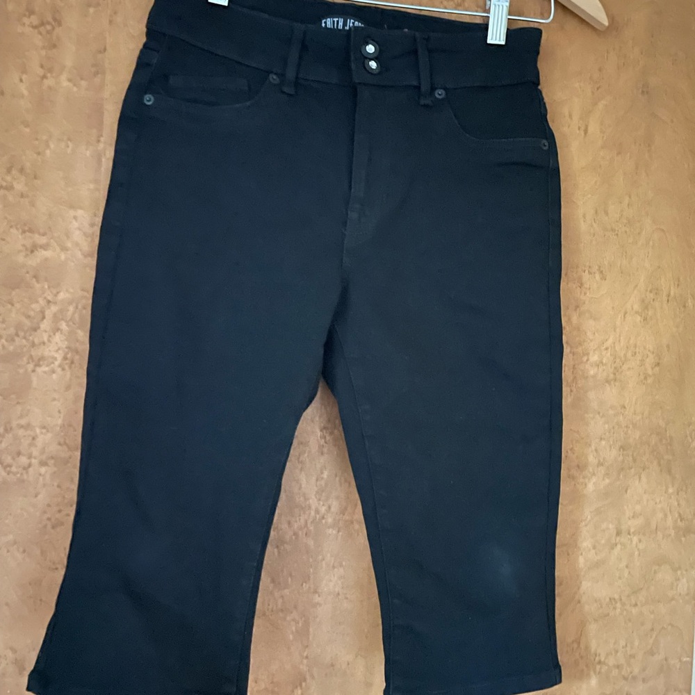Women's Black Jean Shortsw/ Rhinestone Buttons